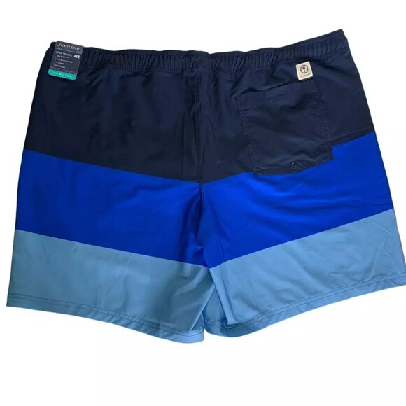 Trinity Coast Color Block Swim Trunks B&T Size 4XB Blue Combo 3 Pockets UPF 40+ - Picture 4 of 8